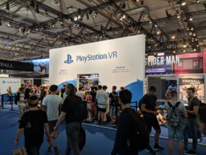 PlayStations Messestand auf der gamescom 2018 mit Fokus auf PlayStation VR